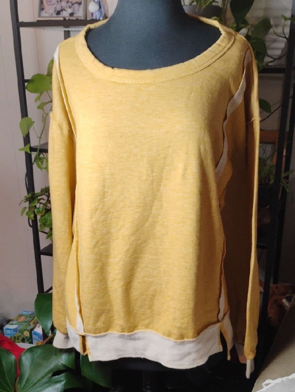 BiBi Yellow Layered Boho Pullover